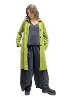 Bodil Women’s Green Long Coat - Lightweight Single-Breasted Quilted